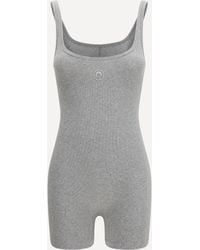 Marine Serre - Moon Logo Ribbed Jersey Short Catsuit - Lyst