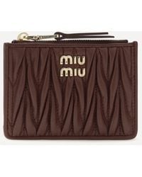 Miu Miu - Leather Wallet With Logo - Lyst