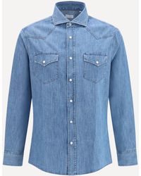 Brunello Cucinelli - Easy Fit Lightweight Denim Shirt - Lyst