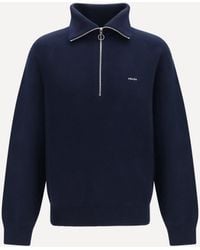 Prada - Half-Zip Wool And Cashmere Sweater - Lyst