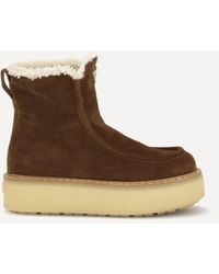 Prada - Suede And Shearling Ankle Boots - Lyst