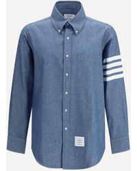 Thom Browne - Denim Shirt With Logo - Lyst