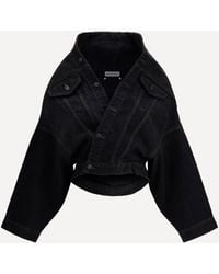 Balenciaga - Wrap Organic Japanese Denim Jacket - Lyst