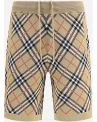 Burberry - Check Cotton Blend Shorts - Lyst
