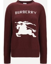 Burberry - Cashmere And Wool Sweater With Knight Motif - Lyst