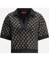Gucci - Tweed Lamé Top Viscose Blouses - Lyst