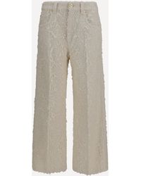 Brunello Cucinelli - Square-Leg Dyed Furry Pants With Monili - Lyst