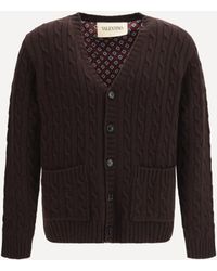 Valentino - Virgin Wool V-Neck Cardigan - Lyst