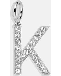 BaubleBar - Silver Pave Initial Cluster Charm - Lyst