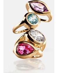 BaubleBar - Gold Cubic Zirconia Custom Birthstone Ring - Lyst