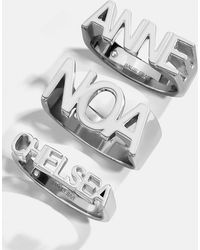 BaubleBar - Sterling Silver Fineline Custom Nameplate Ring - Lyst