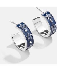 BaubleBar - Wear By Erin Andrews X Dallas Cowboy Enamel Hoop Earrings - Lyst