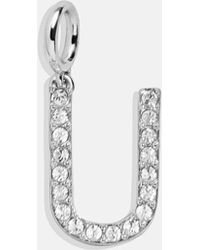 BaubleBar - Silver Pave Initial Cluster Charm - Lyst