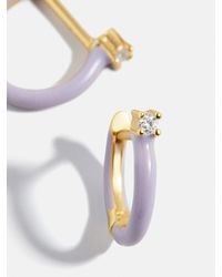 BaubleBar Mabel 18k Gold Huggie Earrings - Purple