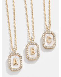 BaubleBar - Gold & Mother Of Pearl Initial Necklace - Lyst
