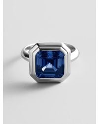 BaubleBar - Silver Etched Bezel Custom Birthstone Ring - Lyst