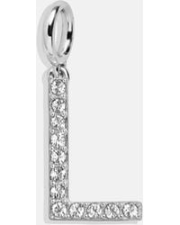 BaubleBar - Silver Pave Initial Cluster Charm - Lyst