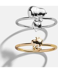 BaubleBar - Peanuts Snoopy & Woodstock 14k Gold Ring Set - Lyst