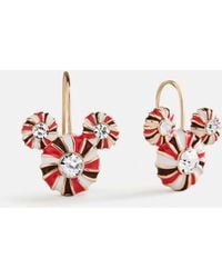 BaubleBar Disney Mickey Mouse Candy Cane Statement Earrings in Red | Lyst