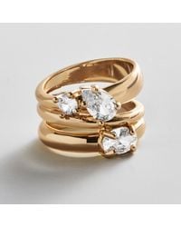 BaubleBar - Angela Gold Ring Set - Lyst