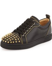 Christian louboutin Roller Flat Skate Shoe With Spikes in Black | Lyst