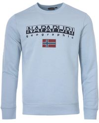 Napapijri Cotton Whale Recycled Zip Through Sweatshirt in Blue for Men Mens Clothing Activewear gym and workout clothes Sweatshirts 