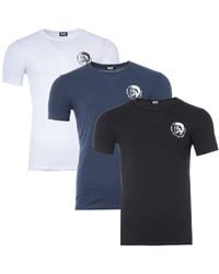 DIESEL 3 Pack Randal Basic Stretch Cotton T-shirt - Blue