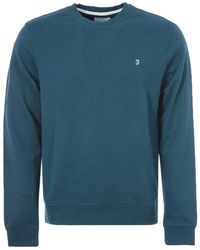 Mens Clothing Activewear gym and workout clothes Sweatshirts Farah Tim Organic Cotton Crew Neck Sweatshirt in Blue for Men 