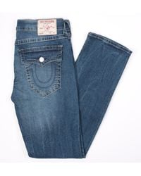 True Religion Ricky Flap Relaxed Straight Fit Jeans - Blue