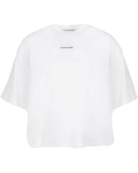Calvin Klein Womens Micro Logo Organic Relaxed T-shirt - White