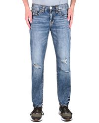 True Religion Geno No Flap Super T Distressed Blue Wash Denim Jeans