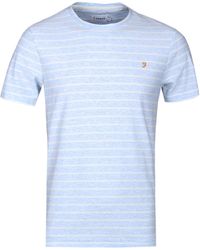 Farah Hannett Textured Stripe Grey Marl T-Shirt
