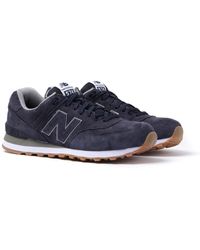 new balance 574 navy suede