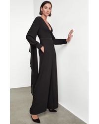 BCBGMAXAZRIA Bcbg Ruffle Sash Jumpsuit - Black
