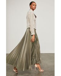 dallin pleated metallic maxi skirt