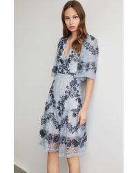 bcbg floral vine applique gown