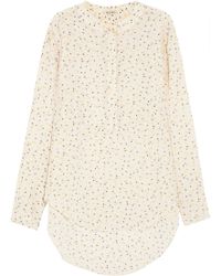 SUNO Printed Silk Shirt - White