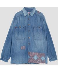 Dr. Collectors Picasso Japanese Denim Repair Shirt - Blue