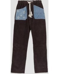 Dr. Collectors Peace & Recycle Denim Pocket Trousers Brown Corduroy - Blue