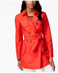 tommy hilfiger red trench coat