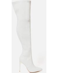 white under the knee boots