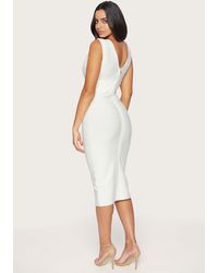 Bebe Bodycon Midi Jumper Dress - White