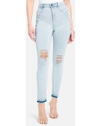 Bebe - High Waist Pocket Detail Skinny Jeans - Lyst