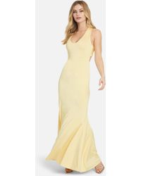 Bebe Open Back Gown - Yellow