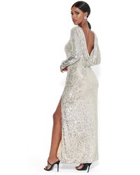 Bebe Sequin Open Back Gown - Multicolour