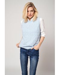 Bellemere New York Cashmere Knitted Jumper Vest - Blue