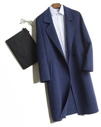 Bellemere New York 100% Merino Wool Overcoat - Blue