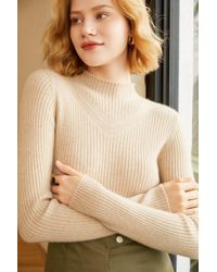 Bellemere New York - Cashmere Ribbed Mock Neck Sweater - Lyst