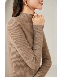 Bellemere New York - Cashmere Ribbed Mock Neck Sweater - Lyst
