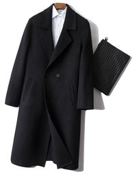 Bellemere New York 100% Merino Wool Overcoat - Black